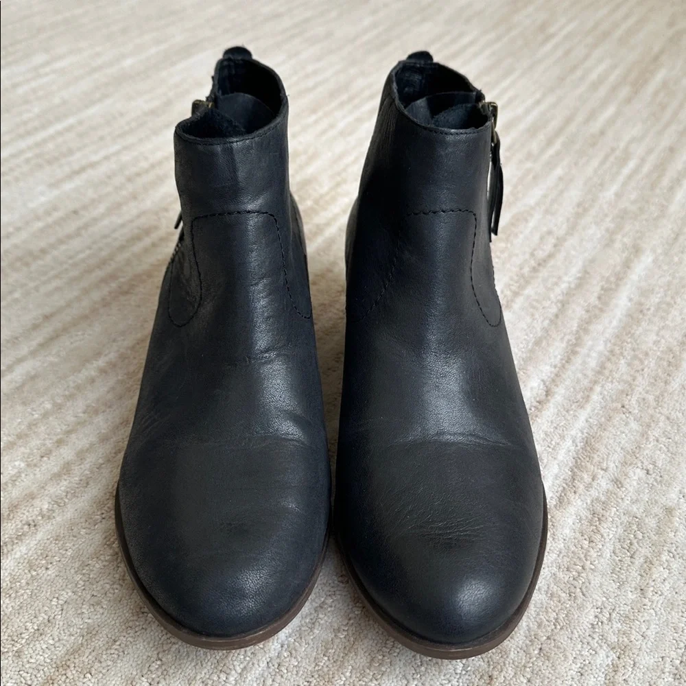 EUC Lucky Brand Blandre Ankle Boots Booties Leather Black Size 8.5